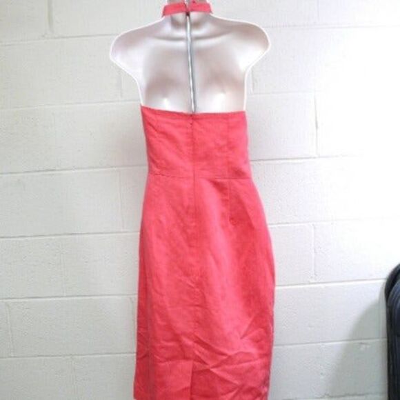 NWT BANANA REPUBLIC criss cross bodice salmon dress sz 8 tall msrp $140 - Picture 3 of 7